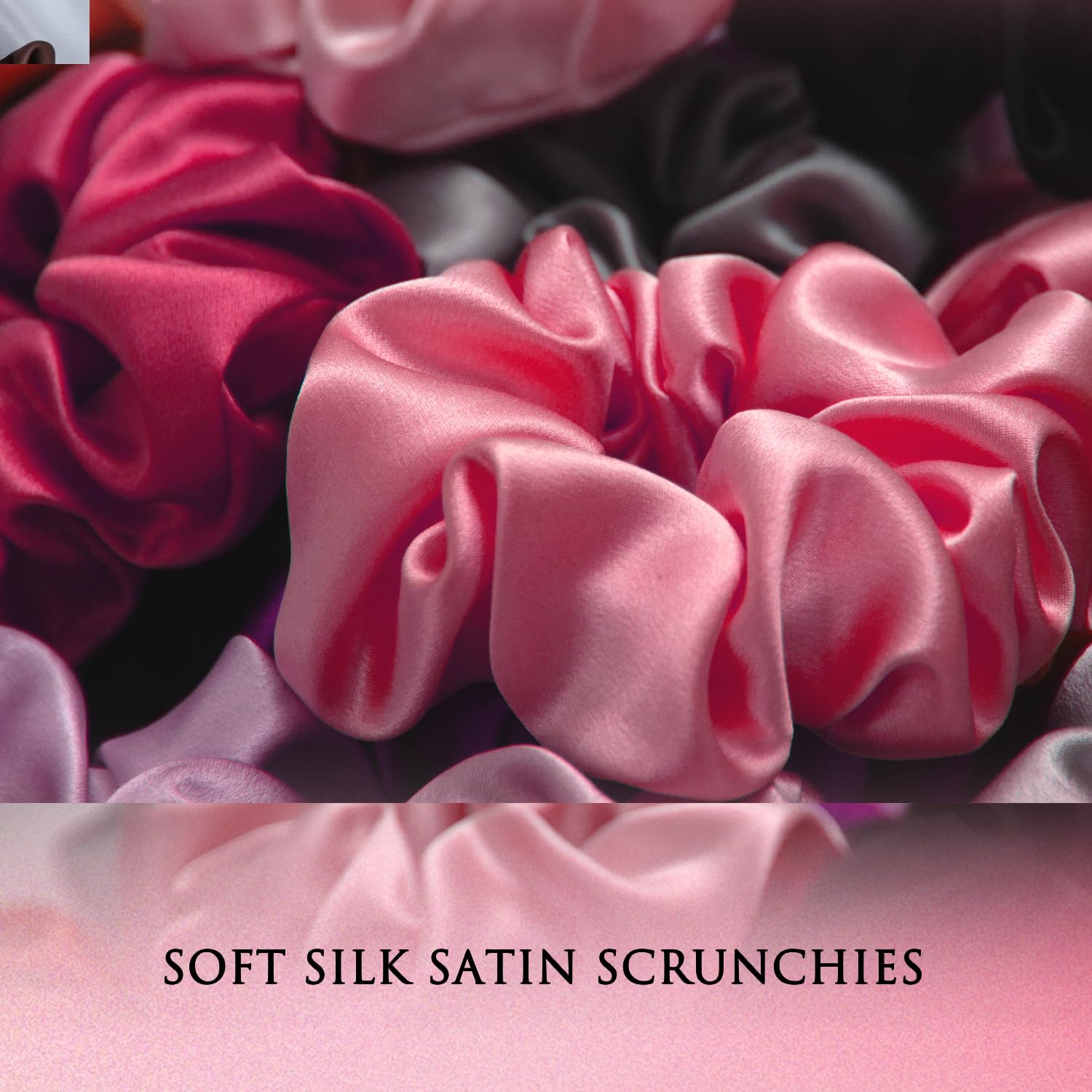 12 Pcs Pink Satin Silk Scrunchies Set Blush Hair Ties Soft Elastic Ponytail Holders Hair Bands for Women Girls Gentle Hair Accessories - Image 3