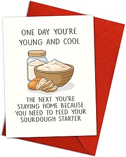 Young and Cool to Sourdough Card Sourdough Birthday Greeting Cards Bread Greeting Card Bakery Bday Cards Great Gift Birthday For Family And Friend
