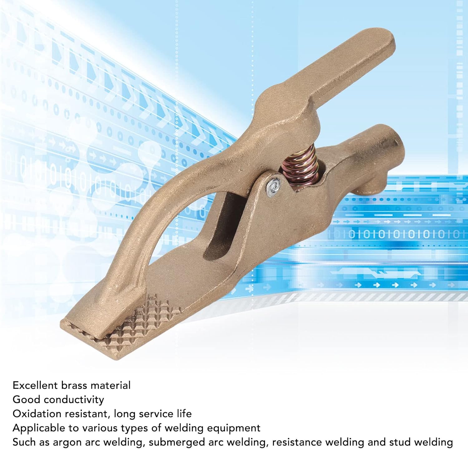 500a Welding Ground Clamp, Brass 35mm Opening, High Conductivity, Oxidation Resistant Ground Clip for Argon Arc and Submerged Arc Welding