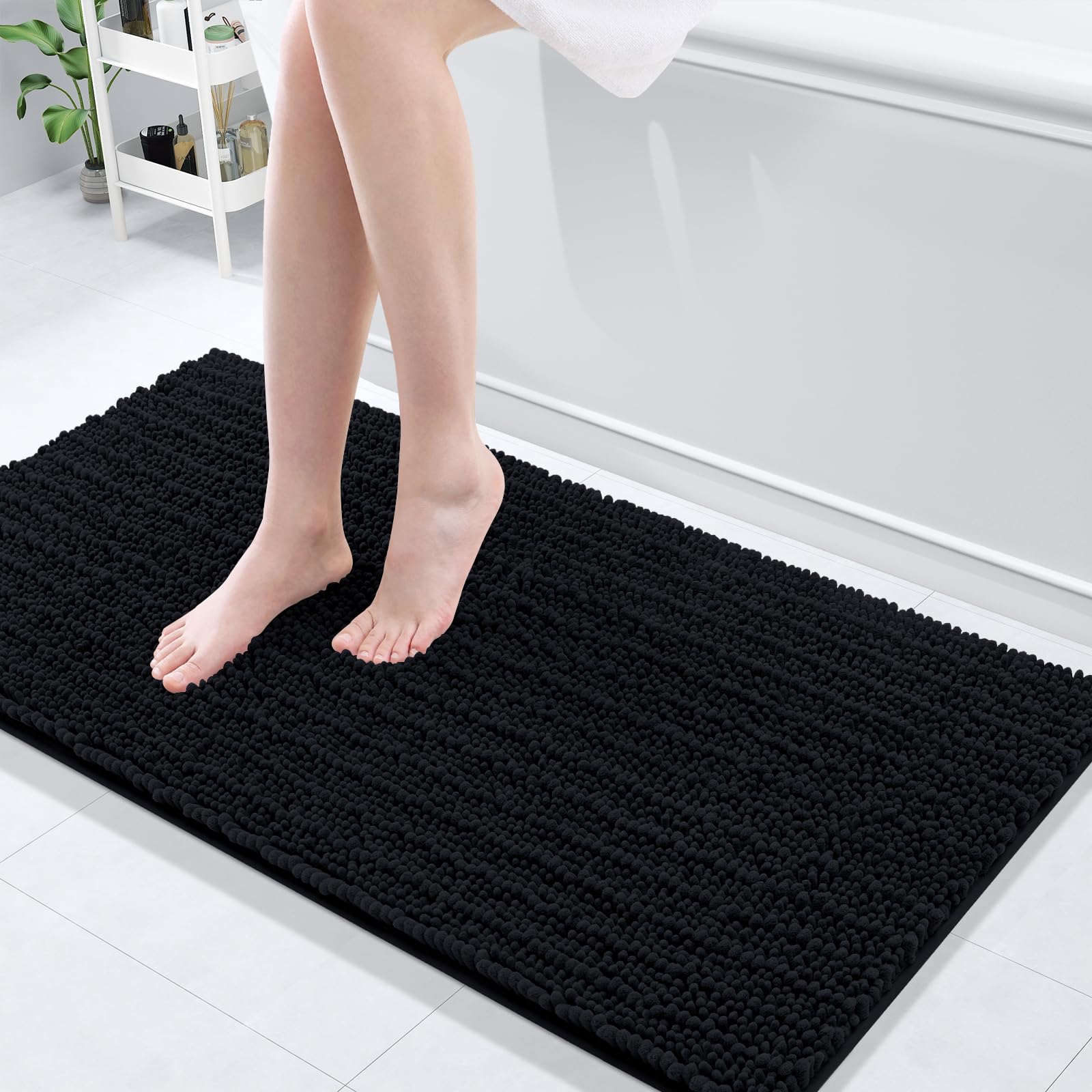 Arotive Luxury Chenille Bathroom Rug Mat, Extra Soft Thick Absorbent Shaggy Bath Rugs, Non-Slip Machine Wash Dry, Plush Bath Mats for Bathroom, Shower