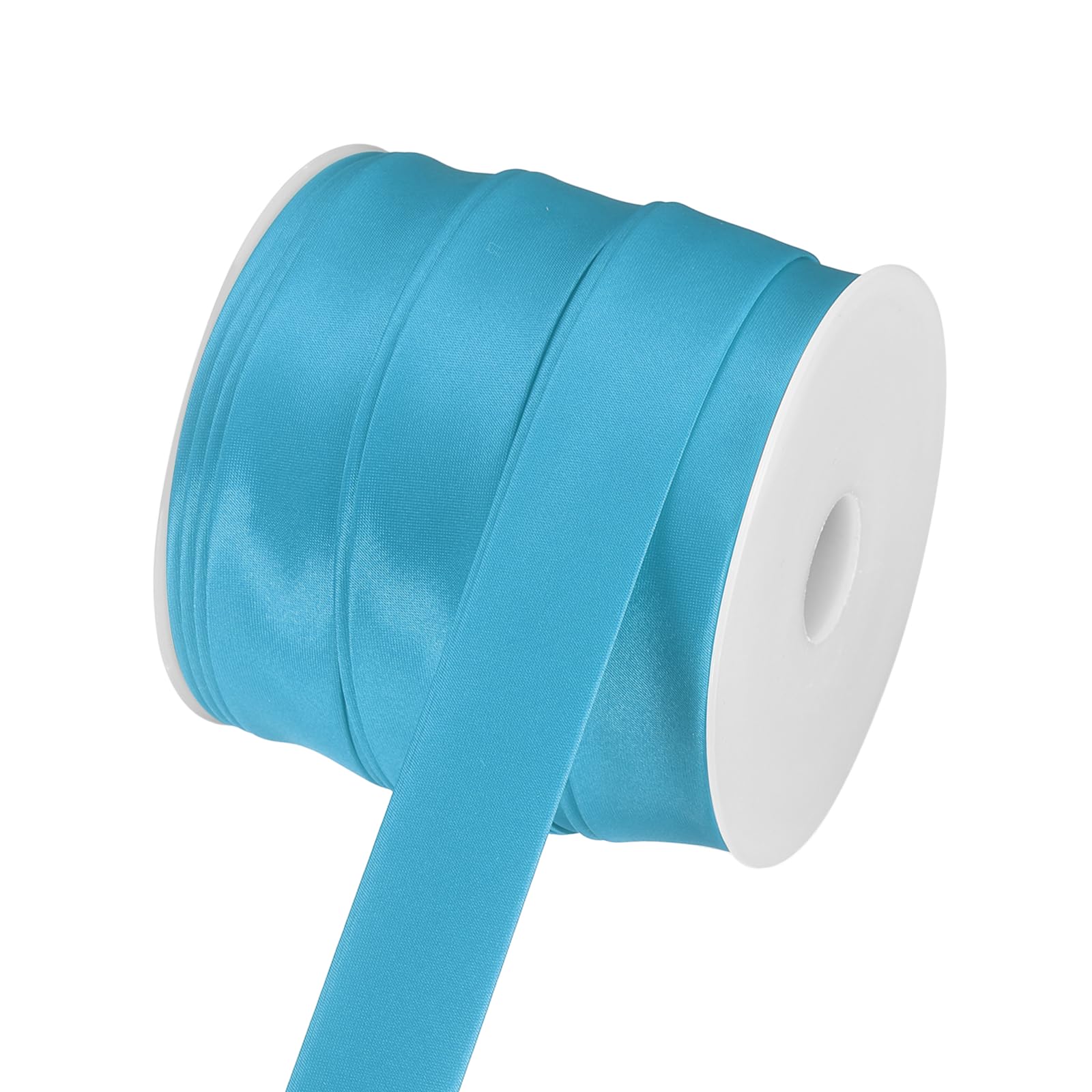 sourcing map Double Fold Bias Tape 1"(2.5cm) x 25 Yds Satin Bias Lake Blue