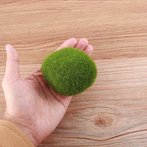 Miniatura 9 de Healifty 12 rocas artificiales de musgo, 6 tamaños decorativas verdes cubiertas de musgo, bolas de musgo verde para arreglos florales, jardines de
