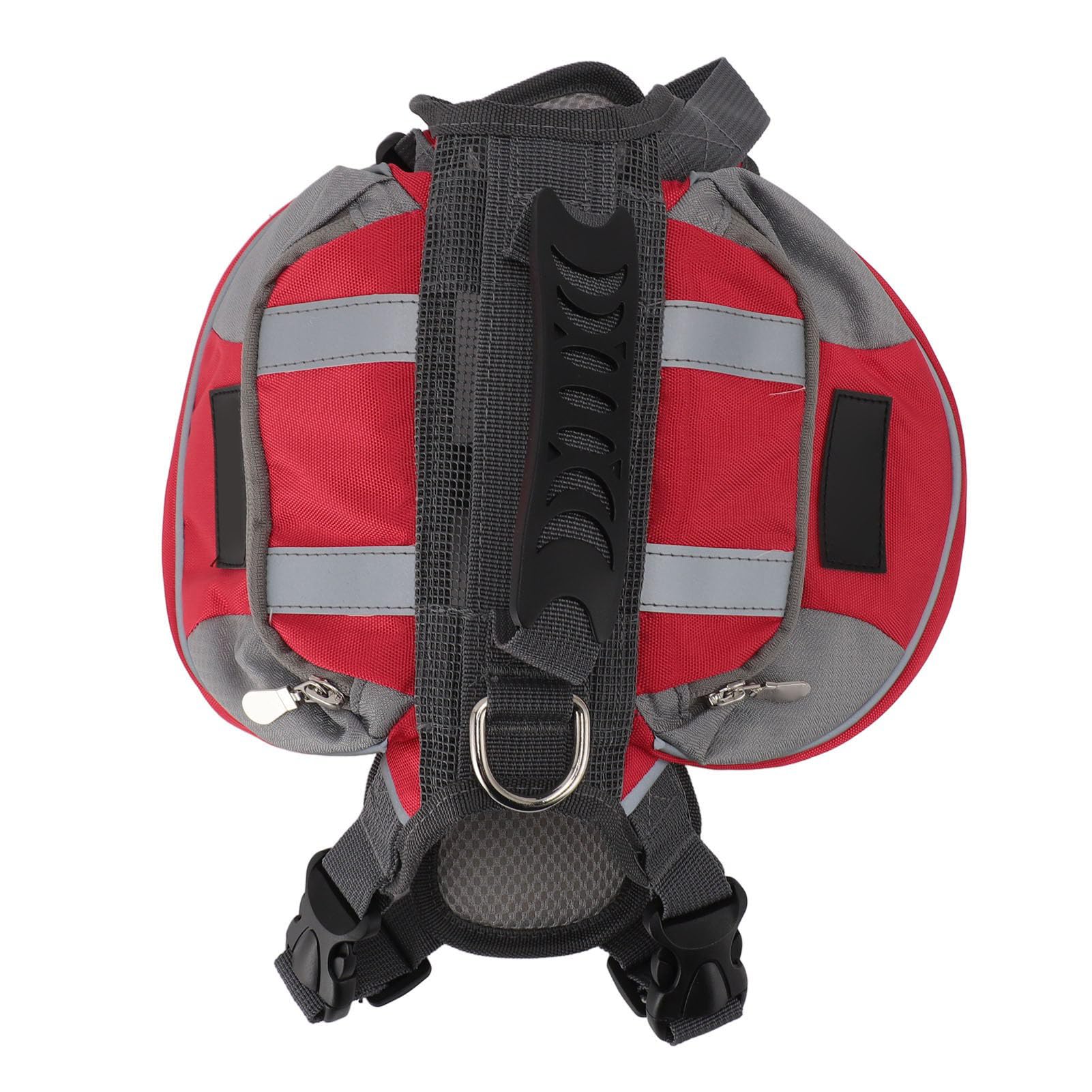 Dog Backpack Saddle Bag Large Capacity for Travel Camping Hiking with Reflective Stripe (Red)