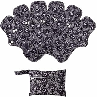 6 Pcs Reusable Washable Menstraul Pads Sanitary Pads, 4 Sizes Women Sanitary Day and Night Pads, XL