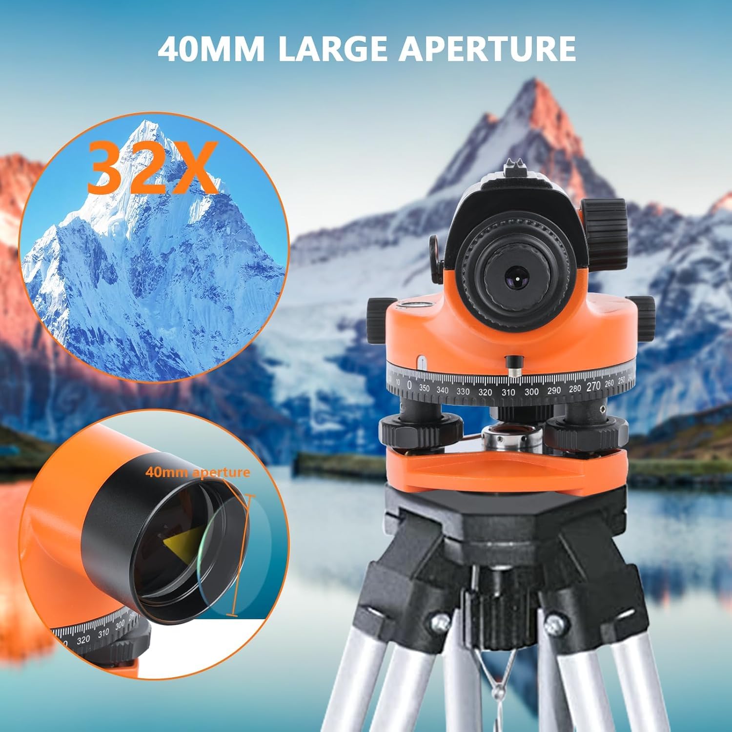 Automatic Optical Level - 393ft Range, IP54 Waterproof -3
