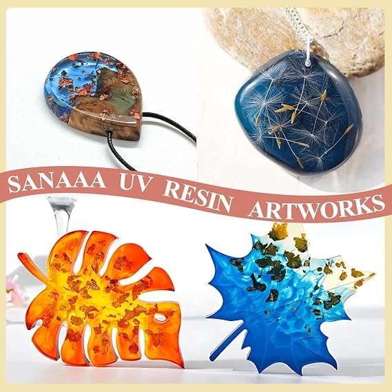 SANAAA UV Resin 300g High Viscosity Transparent UV Resin High Hard Crystal Clear UV Solar Curing Resin for Jewellery Making Earrings Craft Decoration and Repair Bonding