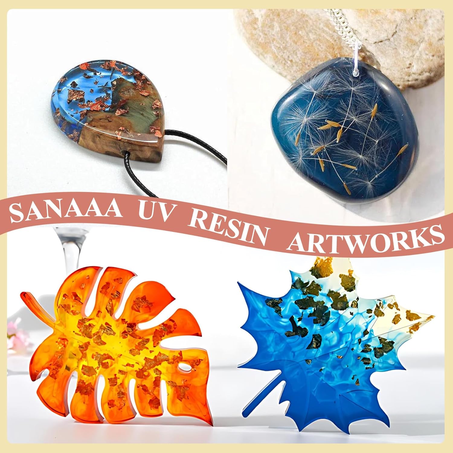 SANAAA UV Resin Clear Hard Type 300g,High Viscosity Transparent Ultraviolet Cure Resin for Jewelry Making,Keychain Making,Crafts Decor,Coating