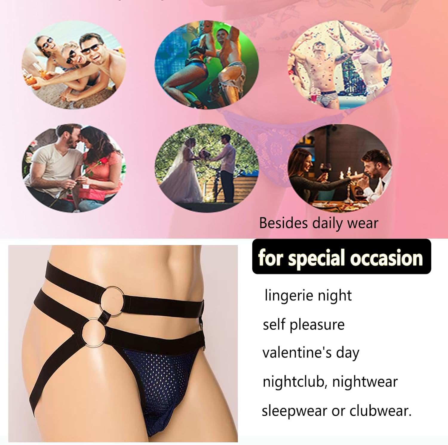 Men's Jockstrap Underwear Wide Belt Athletic Supporter for Men Thongs Sport Underwear Jock Strap - Image 5