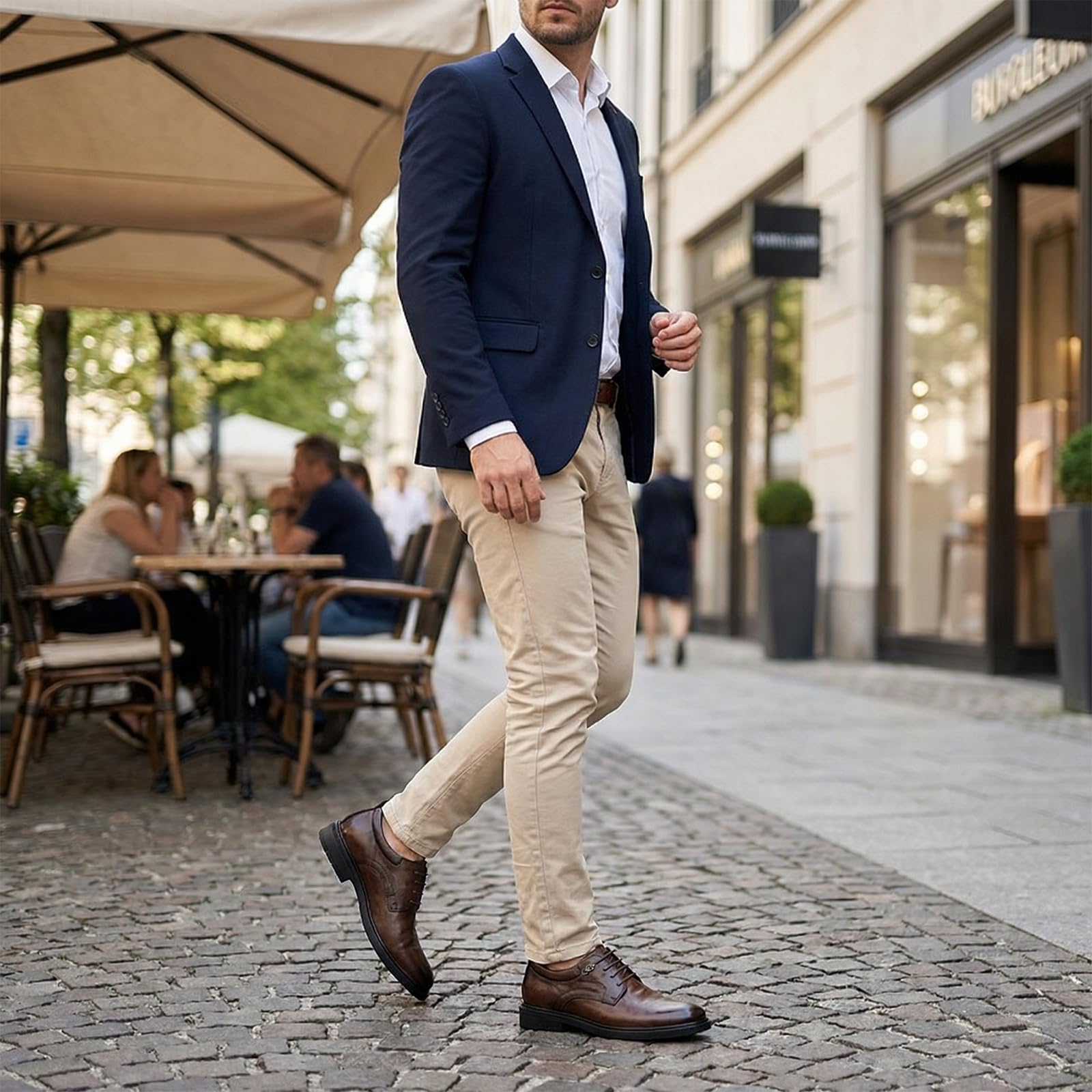 FLIOZY Scarpe da uomo Business Oxford – Classiche stringate in pelle con aumento di altezza integrato fino a 6 cm – per ufficio e occasioni formali