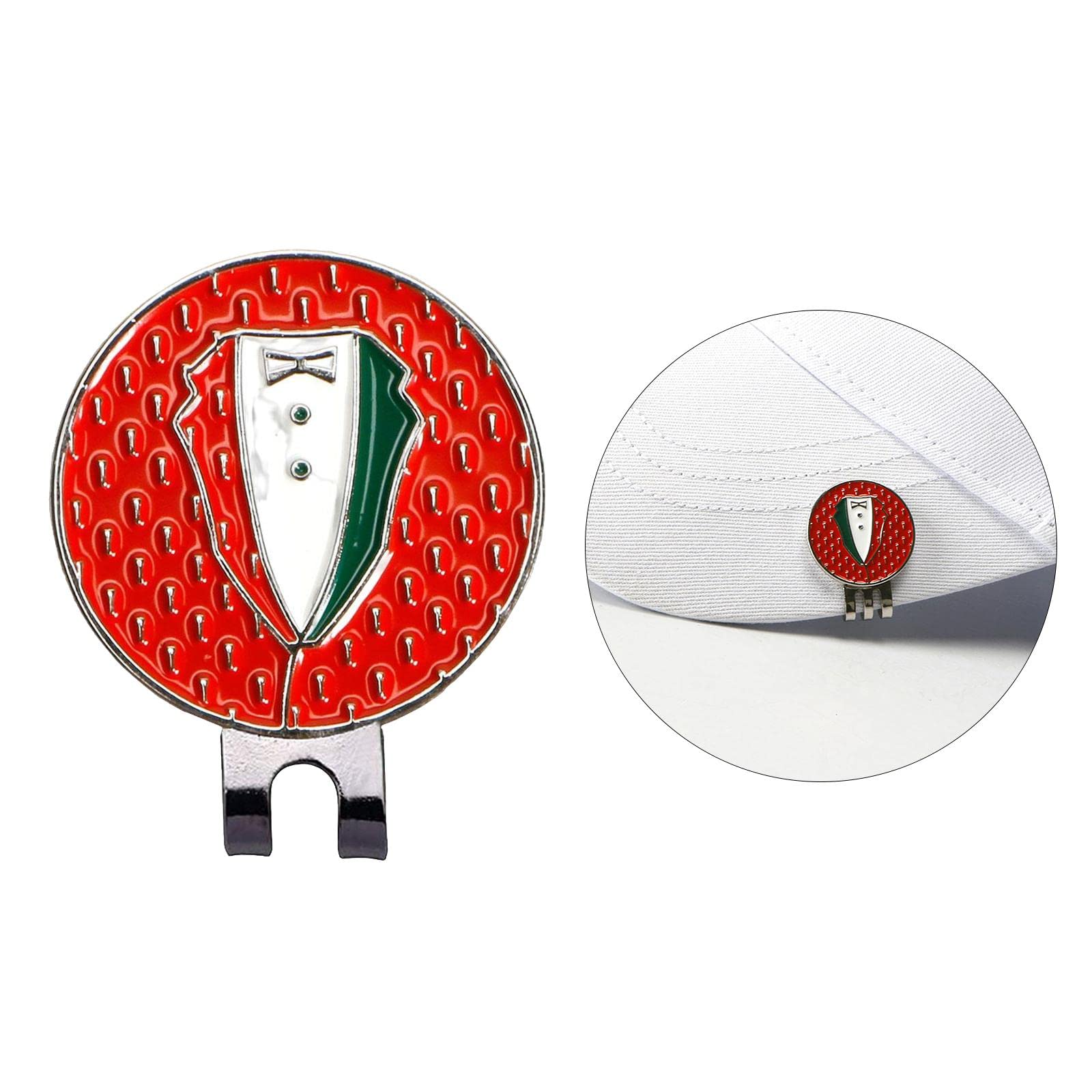 2 Clips Divertidos para Gorras con Forma de Marcador de Pelota de Golf, Hechos de Metal para Sujetar a La Visera, para Hombres Y Mujeres.