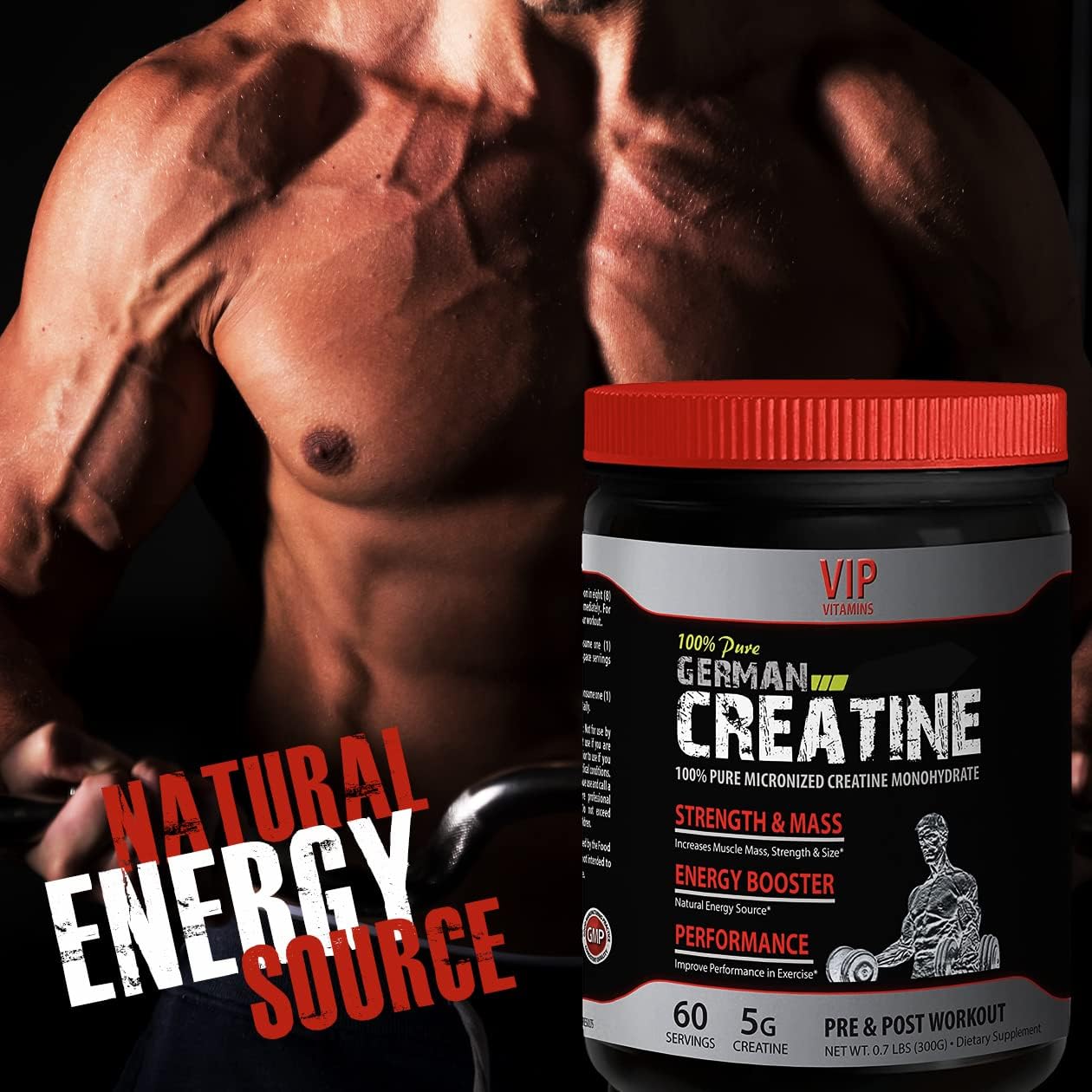 Endurance booster - GERMAN CREATINE POWDER - MICRONIZED CREATINE MONOHYDRATE 300G 60 SERVINGS - Creatine monohydrate micronized, creapure, creatin creapure, creatine unflavored, creatine pre workout