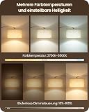 GOEBLESON Lampadaire de salon arc, lampe arquée réglable en hauteur de 158 à 188 cm, lampadaire à intensité variable avec télécommande, avec ampoule LED, beige noir, pour chambre à coucher - 3
