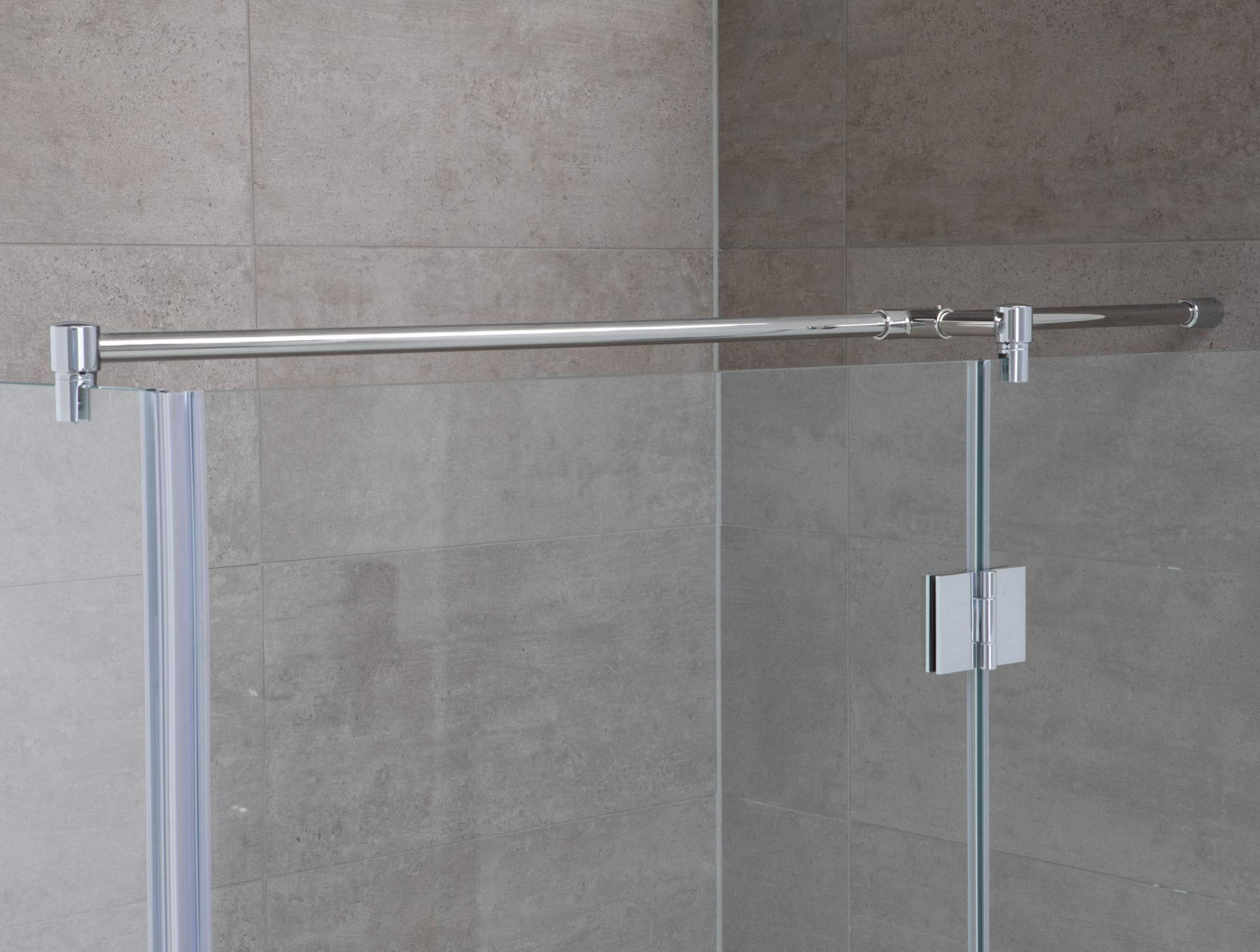 Konzept Design Stabilisierungsstange mit Seitenarm, Stabilisationsstange Eck-Dusche (100cm, Chrom)