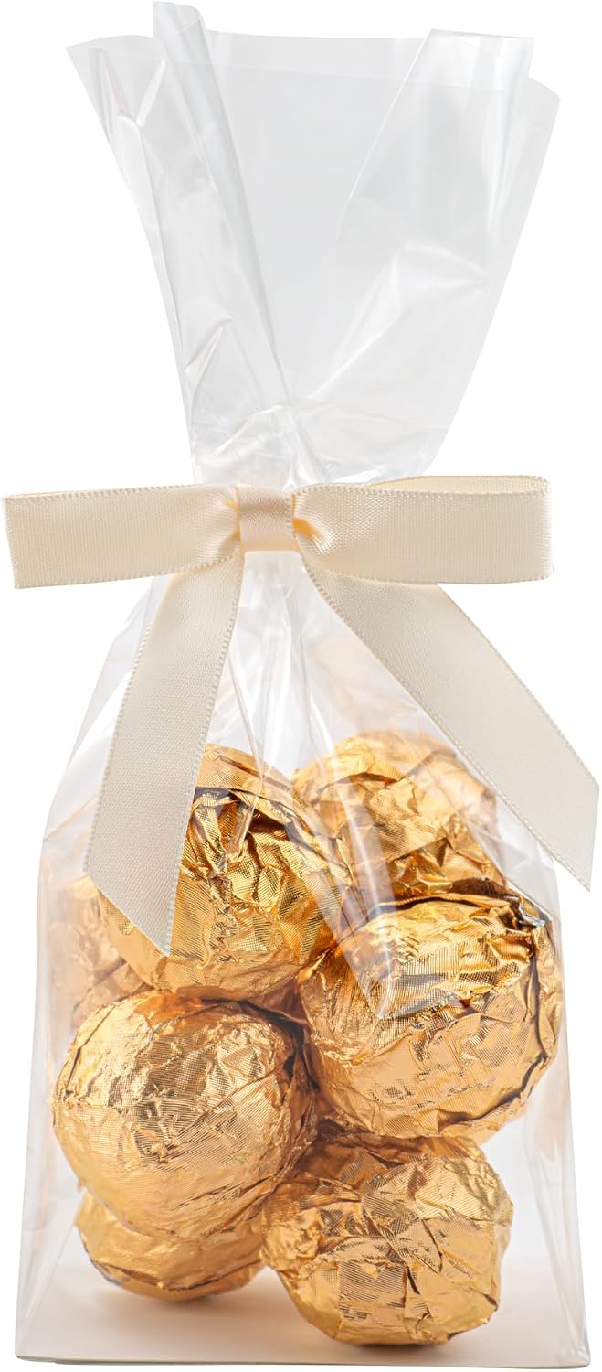 Restaurantware-Gift Tek 3 x 2.5 Inch Satin Ribbon Bows, 4000 Twist Tie Bows - Pre-Tied, Vibrant, Ivory White Polyester Gift Wrapping Bow, for Treat Bags, Crafts, Packages, Decoration