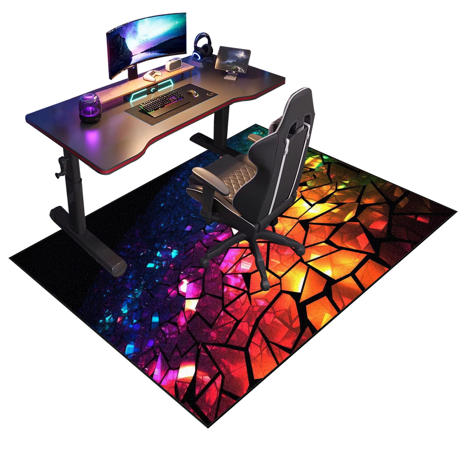 Gaming Chair Mat for Hardwood Floor Anti-Slip Computer Rolling Chair Mat for Carpet Floor Protector for Office Chair Mat Under Desk Low Pile Office Rug Multi Purpose Chair Mat for Office 80 x 120 cm