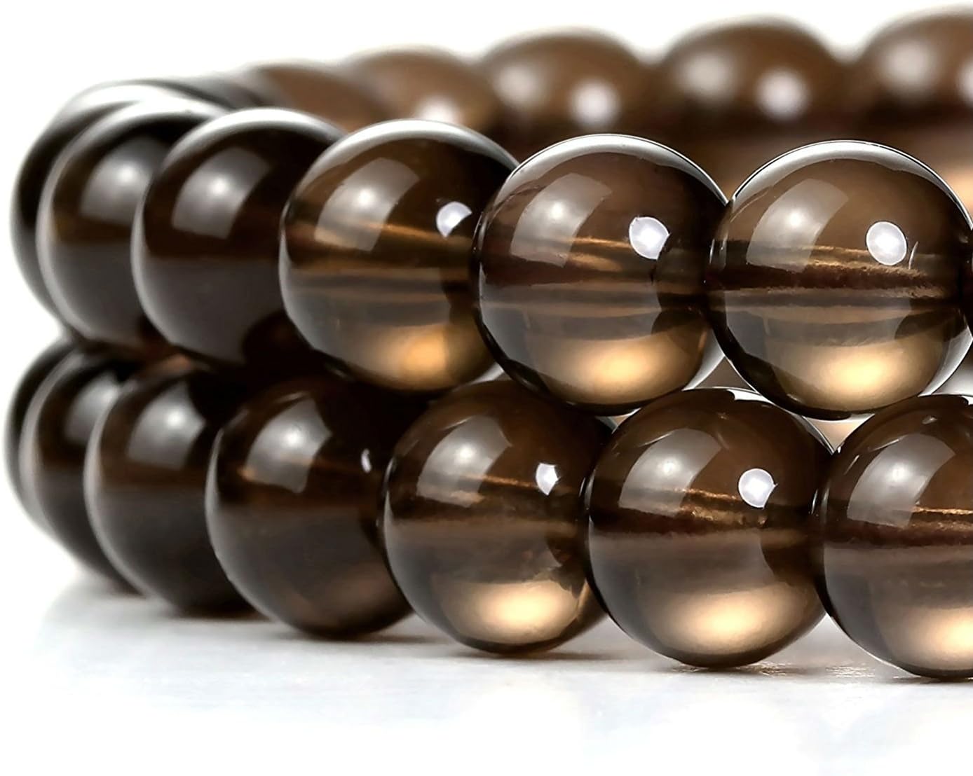 10mm Natural Smoky Quartz Beads Round Semi Precious Gemstone Loose Beads for Jewelry Making (38-40pcs/strand) - Image 3