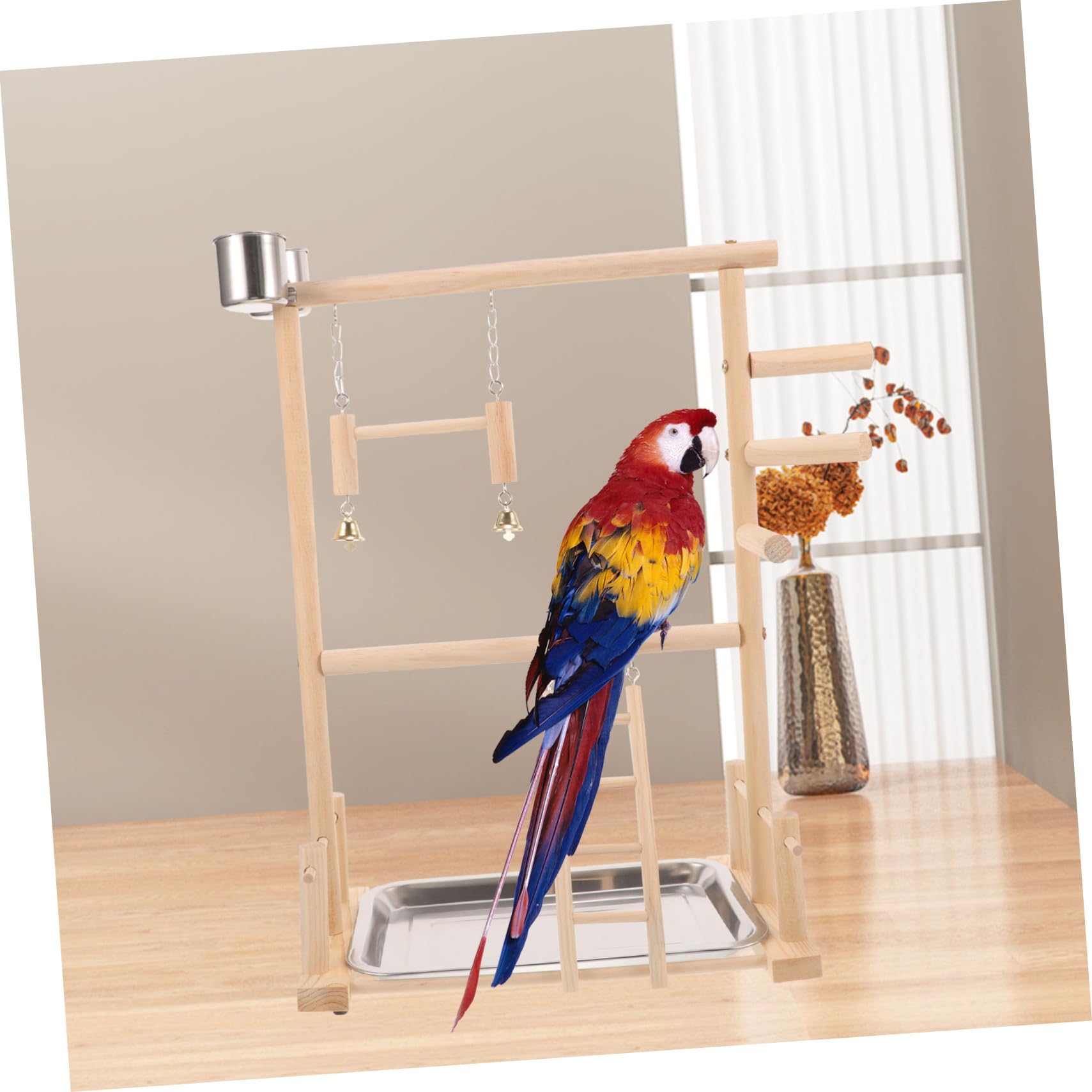 DOITOOL 1juego Soporte para Periquitos y Aves Área De Ejercicio Interactiva Comederos y Juguetes para Entrenamiento y Diversión De Mascotas