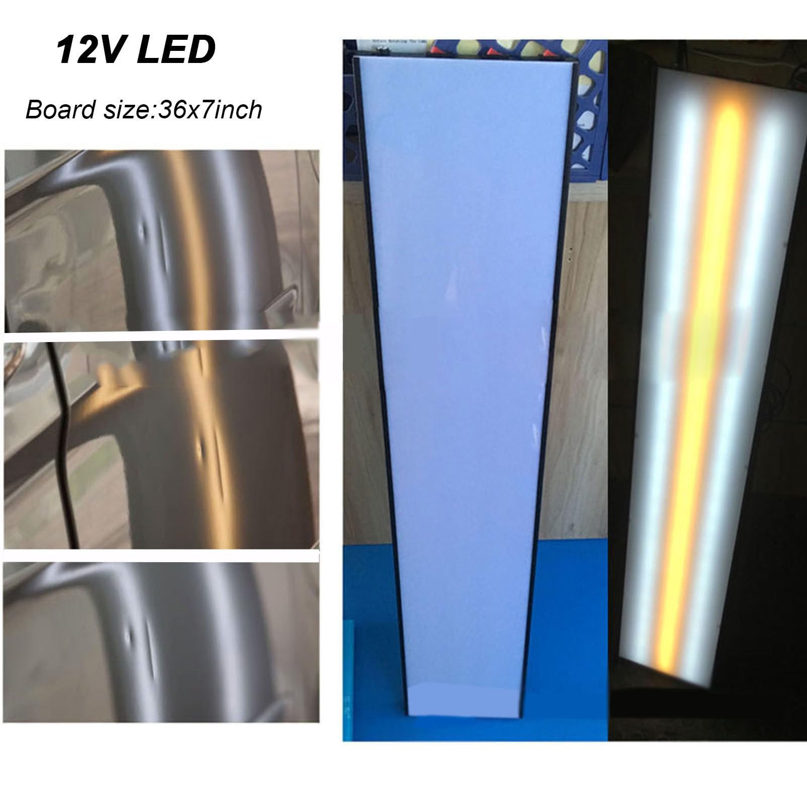 Lampada per carrozzeria PDR Tools Lampada per rimozione ammaccature a LED con durata di servizio di 50000 ore Luce a 12 V CC con altezza regolabile e staffa angolare - 3 pulegge ruotano liberamente