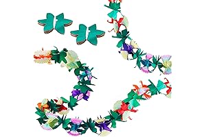 Tropical Multicolored Paper Flower Garland: Vibrant Decor for Event Ambiance