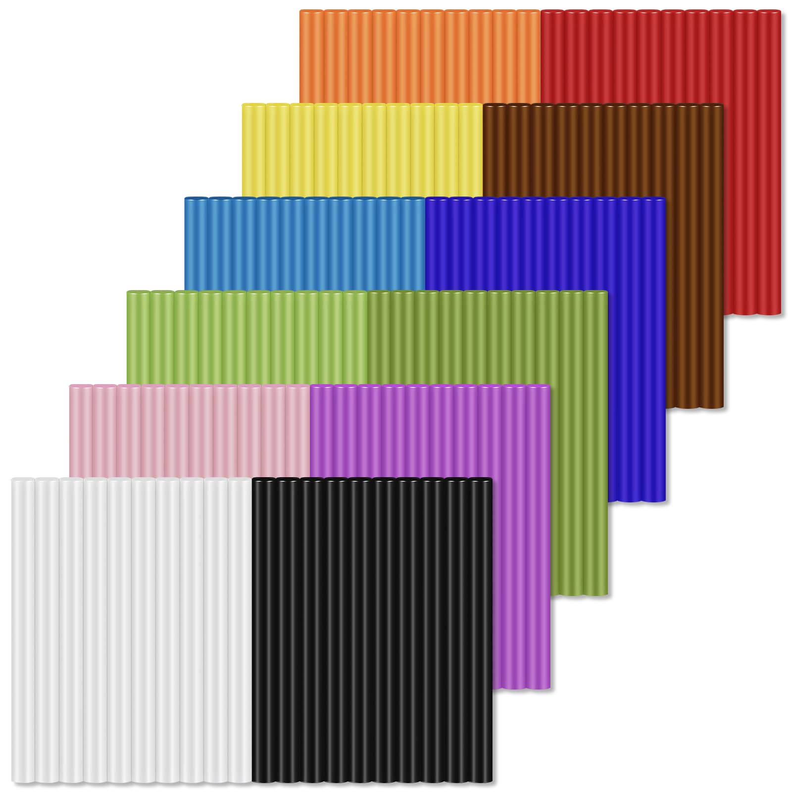 Einfa Hot Glue Sticks 7mm, 120 pcs Coloured Hot Melt Glue Sticks 7x100mm