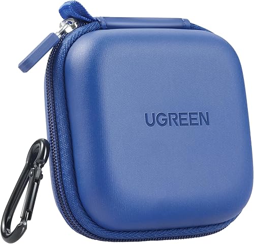 Miniatura 9 de UGREEN Estuche cuadrado para auriculares, funda impermeable para auriculares, carcasa rígida de EVA portátil con mosquetón de acero inoxidable, para