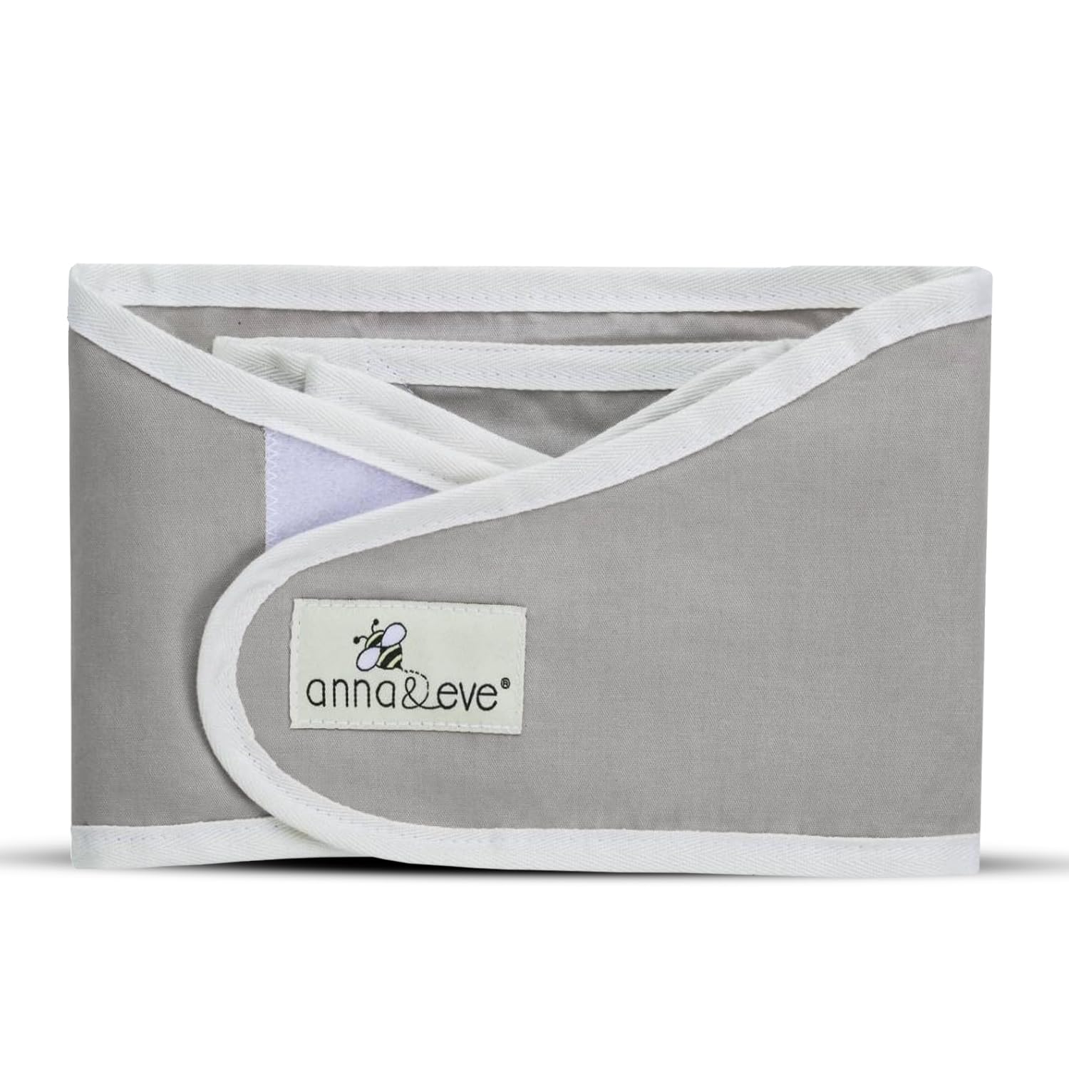 Anna & Eve® Baby Swaddle Strap for Newborns and Infants - 100% Cotton, No Overheating - The Original Arms Only - Adjustable Small Size Swaddle, Fits Chest 13.5" to 17" - Grey