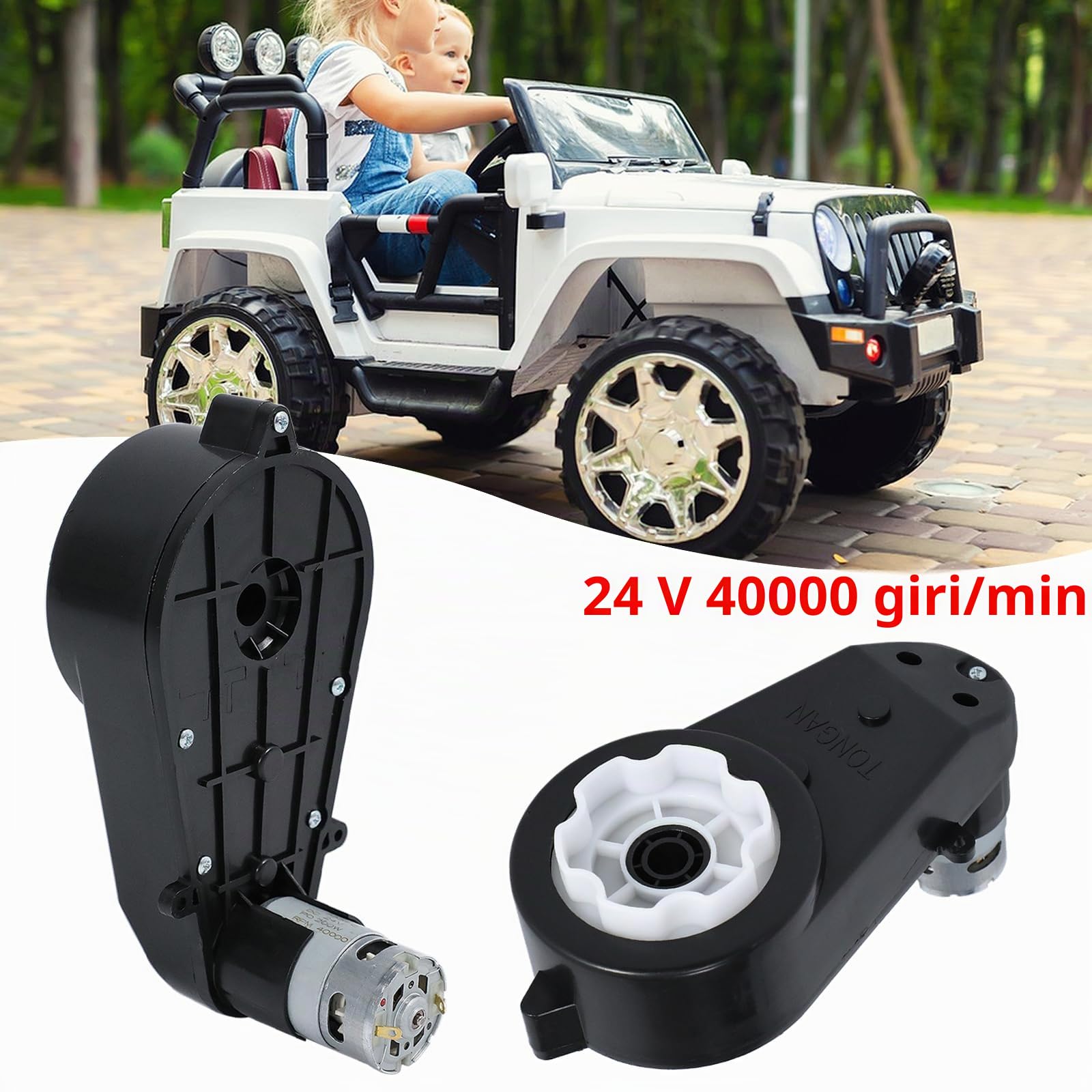 24 V RS550 - Scatola di trasmissione motore elettrico, 2 pezzi, 40000 giri/min, motore elettrico, cambio per auto dei bambini, giocattolo di ricambio
