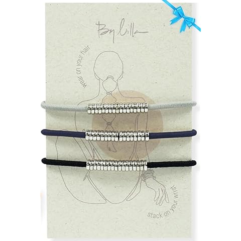 By Lilla Bracelet Hair Ties - Stretchy Hair Tie Bracelets - Decorative Handmade Jewelry for Women’s Wrist and Ponytail