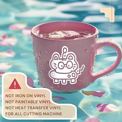 Miniatura 10 de Vinilo adhesivo  Rollo de 12 pulgadas x 6 pies, vinilo permanente para todas las máquinas cortadoras, fácil de cortar y desmalezar para bricolaje