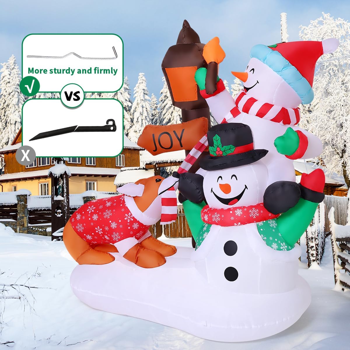 COMIN 6 FT Christmas Inflatables Outdoor Decorations Inflatable Dog and Snowman Blow Ups with Built-in LEDs for Yard Party Lawn Decor - Image 4