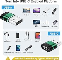 Vista 4 de Paquete de 6 adaptadores USB A a USB C, adaptador USB tipo C, adaptador C hembra a A macho de carga de datos para iPhone 16, 15, 14, MacBook, Gris