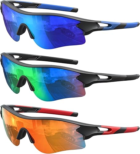 Lentes de sol deportivos polarizados para hombres y mujeres, lentes UV400 de una sola pieza, para béisbol, correr, ciclismo, pesca