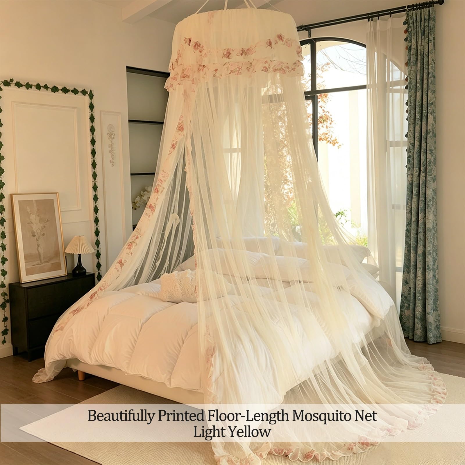 SARKEY Zanzariera Letto Baldacchino Per Bambina,Universale Cupola Mosquito Net,Principessa,Tenda Da Traspirante Sospesa Con Gancio Superiore,per Ragazze E Adulti