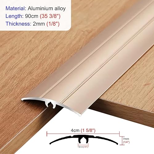 Miniatura 2 de Floor Transition Strip Aluminum Floor Transition Strips, Wood to Floor Repair Gaps Joining Strips, BalconyBedroom Metal Threshold Reducer Guard,