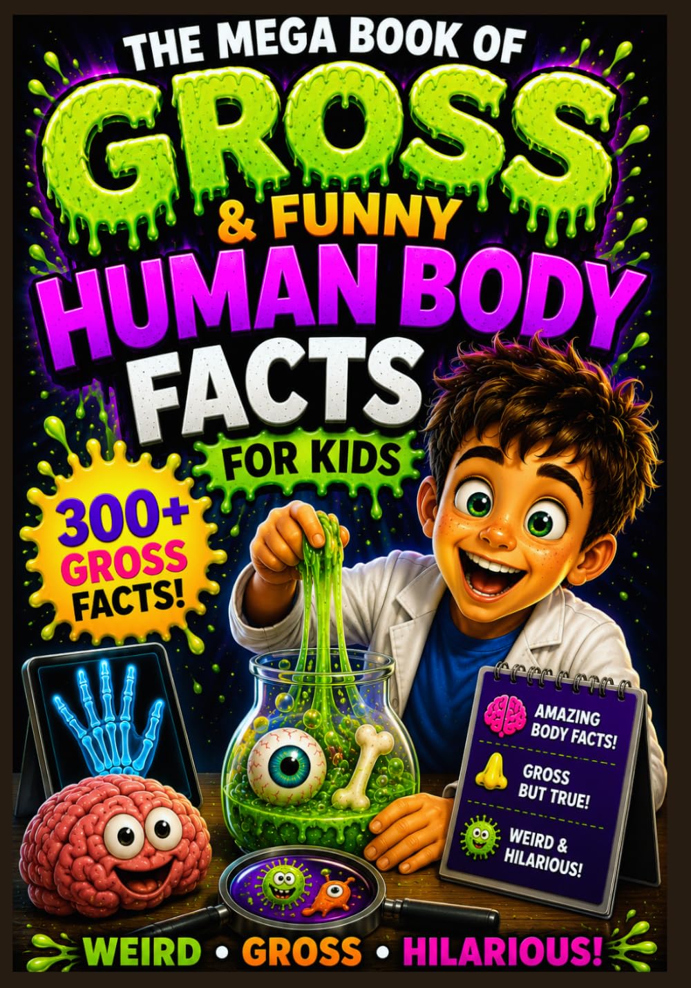 The Mega Book of Gross & Funny Human Body Facts for Kids: 300+ Weird & Totally True Facts About Boogers, Burps, Poop, Germs & Gross Body Secrets (The Mega Book of Gross & Funny Facts Collection)