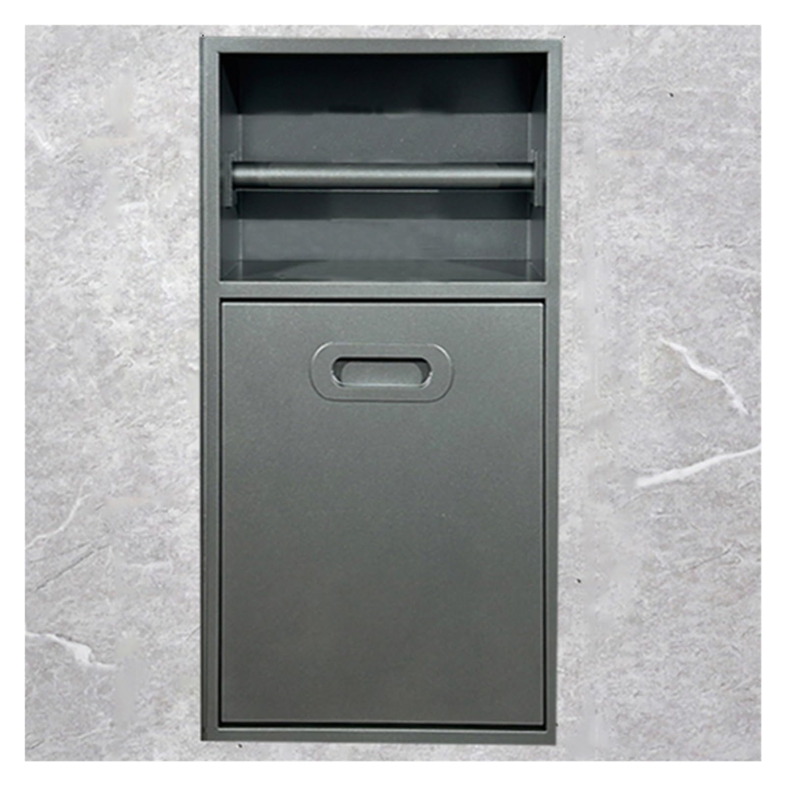 QUSYZD Stainless Steel Shower Nich, Recessed Shower Niche Trash Can Holder, Built-in Shampoo Storage Shelf for Bathroom Storage/Shampoo/Toiletries,Gray-20x50x14cm/7.87x19.68x5.51in