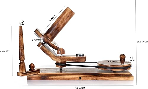Miniatura 6 de Brainmart Winds - Bobinadora de bolas de hilo de madera y veloz de mesa, Winds de 8 a 12 onzas para manualidades de ganchillo y tejer, juego