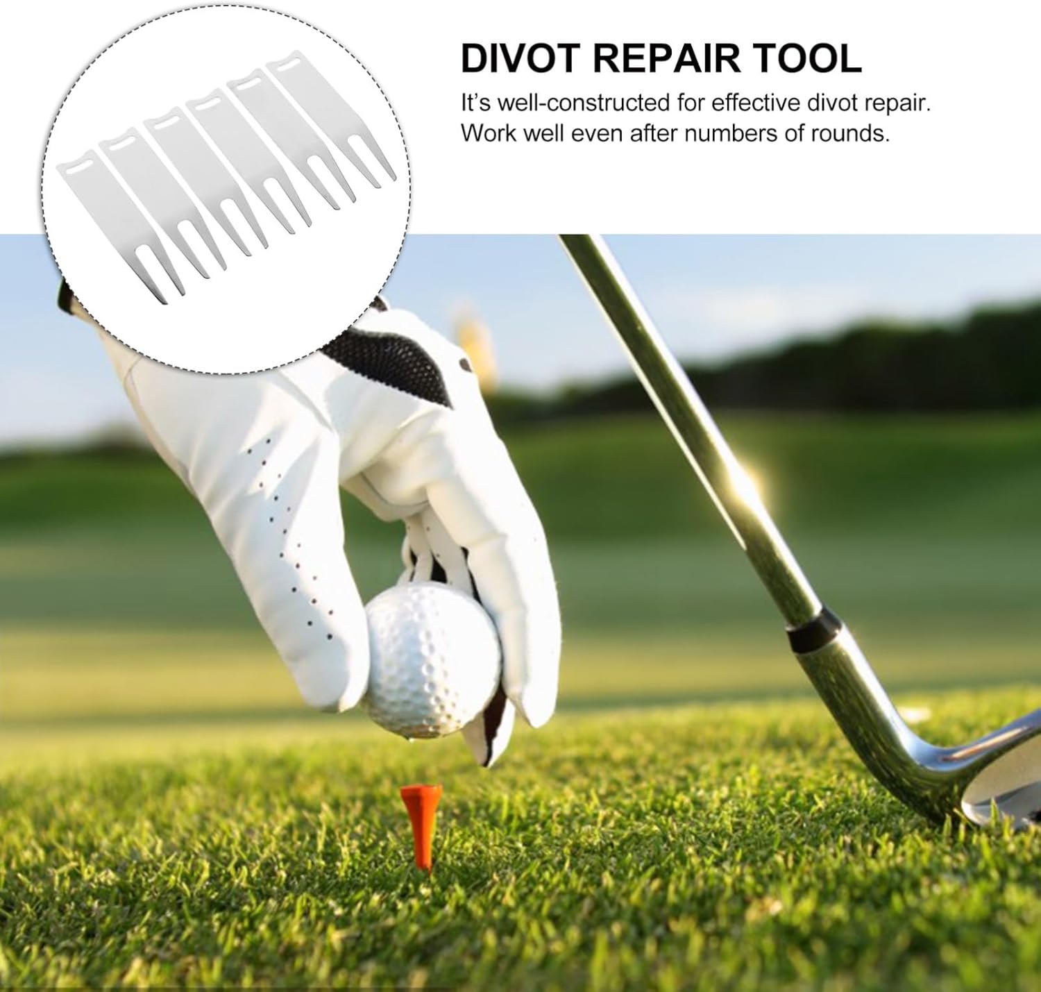 POPETPOP Golf Fork Golf Course Removal Tools Golf Ball Marker Golf Divot Golf Accessories Groove Sharpener Golf