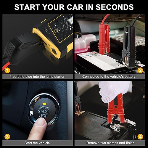 Miniatura 6 de EXCECAR Y29 Plus - Arrancador de coche de 3000 A pico para motor de gasolina de hasta 8.0 L o 6.5 L diésel, estatador de batería de automóvil, caja