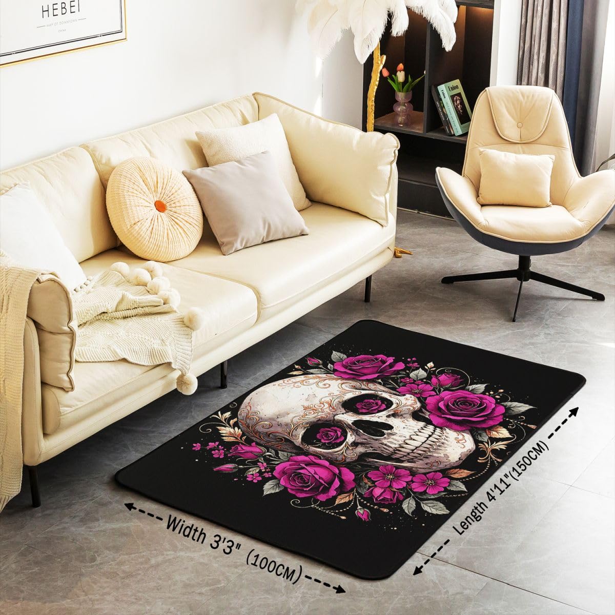 Homewish Dywaniki ze szkieletem róży 100 x 150 cm