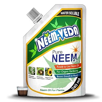 Home-Secure Neem-Veda Pure Cold Pressed Water Soluble Neem Oil For Spray on Plants & Organic Gardening - Highly Effective on Plant Insects (With ml cup)