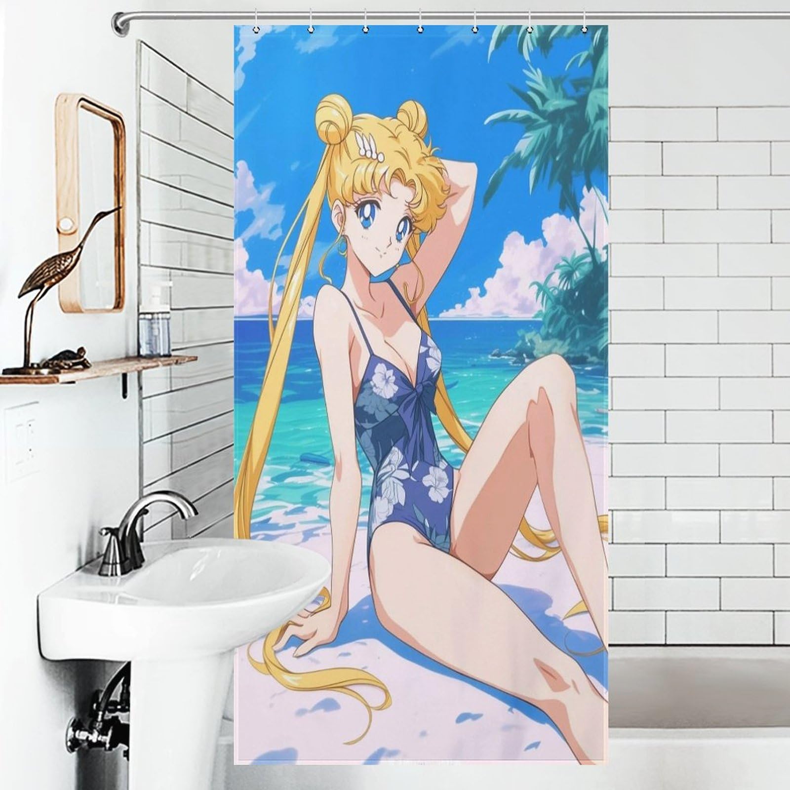 Amazon｜美少女戦士セーラームーンシャワーカーテン 防水防カビ 目隠し