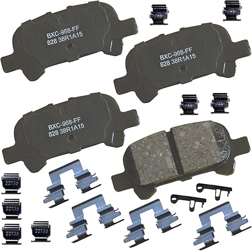 Miniatura 186 de Bendix Pastillas de freno traseras de cerámica Premium SBC1100 para Nissan Frontier 2024-2005, Xterra 2015-2005, Suzuki Equator 2012-2009