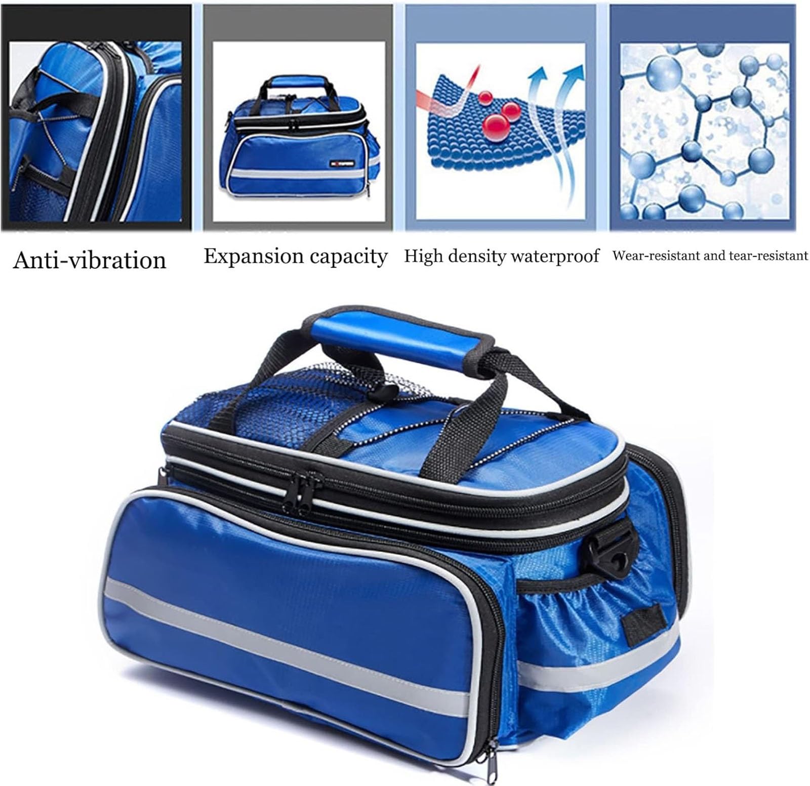 Bolsa portátil de primeros auxilios vacía, bolsa de enfermería con asa, bolsa para kits médicos de emergencia, para visitas a domicilio, atención sanitaria, cuidados paliativos, viajes(Blue)
