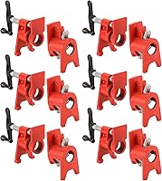 FL 3/4" Wood Gluing Pipe Clamp Set 6-Pack with Unique Foot - Heavy Duty Cast Iron Quick Release Clamps for Woodworking