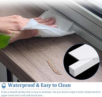 Window Sill Cover PVC Finish Decorative Window Sill Cover, Window Cill Guard Capping Board for Concrete / Tile Windows, Offices Waterproof Window Sills Protector(110cm x 35cm (43 1/4 x 13 3/4))
