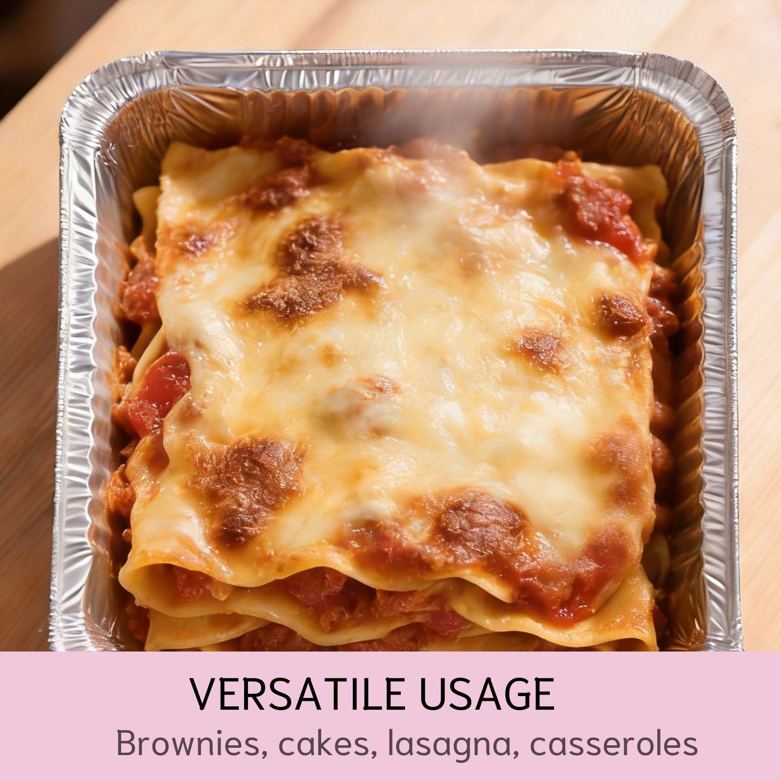 Pink Foil Cake Pans - 40 Pack with Lids -6
