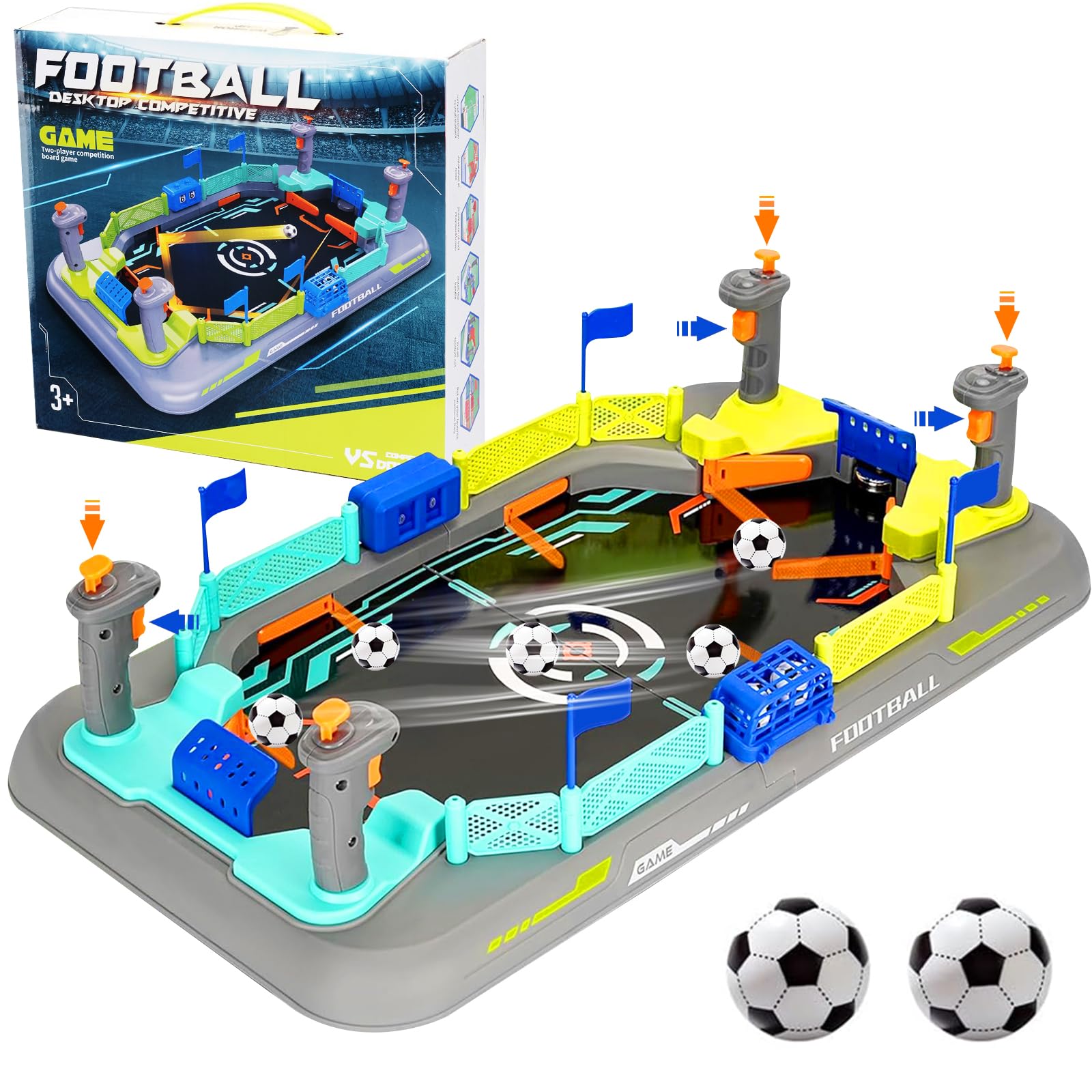 COUOMOXA Tabletop Soccer Game for Kids: Mini Football Board Toys for 3 4 5 6 7 8 9 10 11 12 Years Old Boys & Girls - Interactive Sports Ball Gift - Birthday Present for Fun Ages 3+
