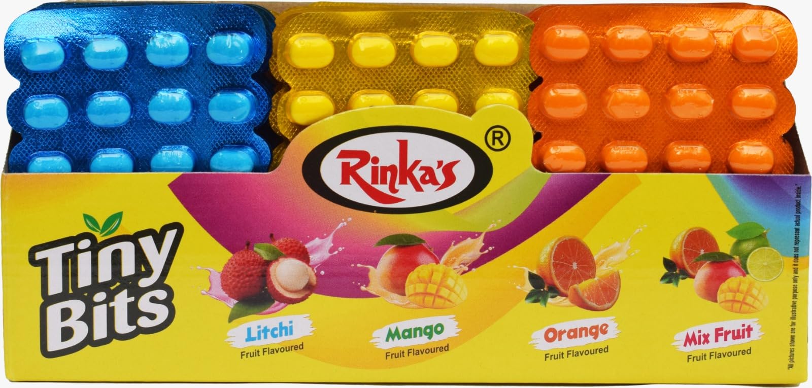 Rinka’s Tiny Bits New Mix Fruit Tablets – 30 Count Box | Fun & Tasty Candy for Kids | Mix-Fruit tablets | Sweet-sour-tangy Candy | Colorful tablets (1)