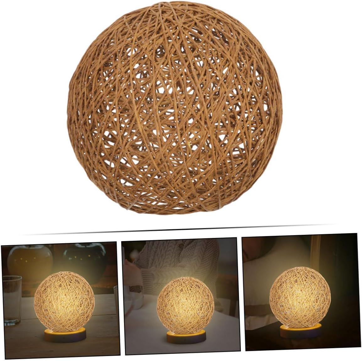 Angoily Hanging Rattan Lamp Shade Woven Light Cover for Boho Decor for Ceiling Fixtures Creates Warm and Diffuse Lighting Room